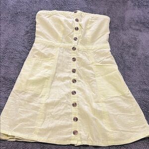 Strapless Button-Down Dress